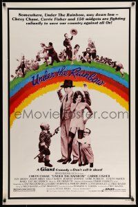 3s869 UNDER THE RAINBOW 1sh '81 Chevy Chase, Carrie Fisher in lingerie & 150 Wizard of Oz midgets!