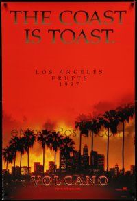 3s898 VOLCANO style A teaser DS 1sh '97 Tommy Lee Jones, Anne Heche, Don Cheadle, the coast is toast