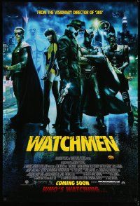 3s920 WATCHMEN int'l advance 1sh '09 Zack Snyder, Crudup, Jackie Earle Haley, who's watching?