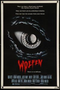 3s957 WOLFEN 1sh '81 really cool horror art of moon & clouds as eye, There is no defense!