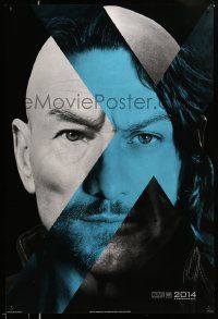 3s978 X-MEN: DAYS OF FUTURE PAST style B int'l DS 1sh '14 combined faces of Stewart & McAvoy!