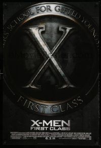 3s980 X-MEN: FIRST CLASS style B advance DS 1sh '11 James McAvoy, Fassbender, Marvel sci-fi