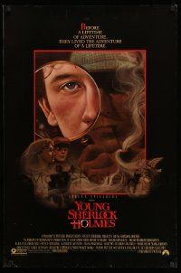 3s988 YOUNG SHERLOCK HOLMES 1sh '85 Steven Spielberg, Nicholas Rowe, really cool detective art!