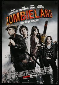 3s997 ZOMBIELAND advance DS 1sh '09 Harrelson, Eisenberg, Stone, nut up or shut up, unrated!
