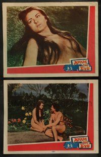 3t865 ADAM & EVE 2 LCs '58 images of naked man & woman in the Mexican Garden of Eden!