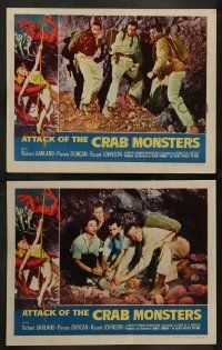 3t868 ATTACK OF THE CRAB MONSTERS 2 LCs '57 Richard Garland, Pamela Duncan, Roger Corman horror!