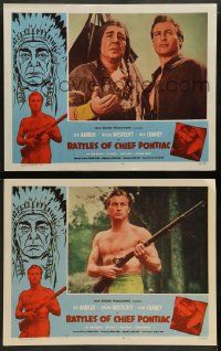 3t869 BATTLES OF CHIEF PONTIAC 2 LCs '52 Barker, Lon Chaney Jr. as Native American in title role!
