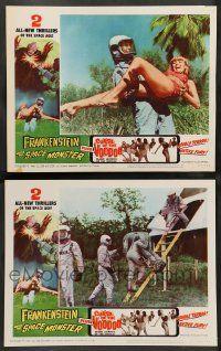 3t897 FRANKENSTEIN MEETS THE SPACE MONSTER/CURSE OF VOODOO 2 LCs '65 sexy girl & alien monsters!