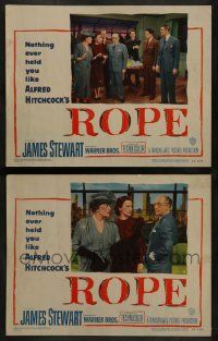 3t965 ROPE 2 LCs '48 Alfred Hitchcock, James Stewart, Hardwicke, Dall, Chandler, top cast!