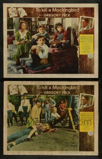 3t985 TO KILL A MOCKINGBIRD 2 LCs '62 Mary Badham as Scout with Alford & Megna, inset Gregory Peck!