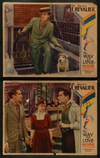 3t990 WAY TO LOVE 2 LCs '33 Maurice Chevalier + sexy Ann Dvorak, Edward Everett Horton, cool dog!