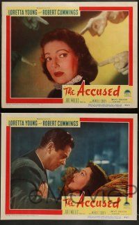 3t025 ACCUSED 8 LCs '49 directed by William Deterle, sexy Loretta Young & Robert Cummings!