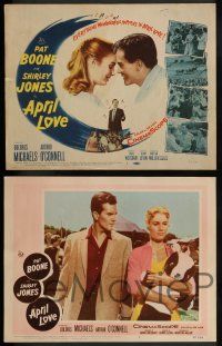 3t035 APRIL LOVE 8 LCs '57 great romantic images of Pat Boone & sexy Shirley Jones!