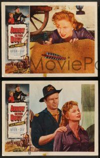 3t768 ARROW IN THE DUST 3 LCs '54 tough double-fisted Sterling Hayden, pretty Coleen Gray