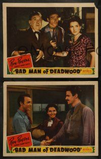 3t771 BAD MAN OF DEADWOOD 3 LCs '41 Roy Rogers in all three cards, Henry Brandon & Jay Novello!