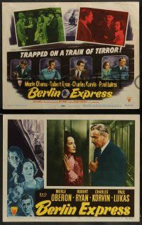 3t047 BERLIN EXPRESS 8 LCs '48 Merle Oberon & Robert Ryan, directed by Jacques Tourneur!
