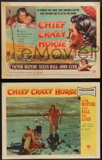 3t063 CHIEF CRAZY HORSE 8 LCs '55 Native Americans Victor Mature Suzan Ball, Keith Larsen, Danton!