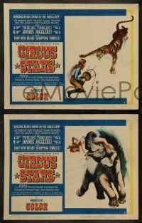 3t648 CIRCUS STARS 4 LCs '60 cool Russian traveling circus artwork with bears, tiger & elephant!