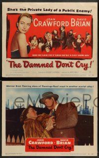 3t070 DAMNED DON'T CRY 8 LCs '50 Joan Crawford, David Brian, Steve Cochran, Kent Smith