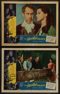 3t115 HAUNTED PALACE 8 LCs '63 Vincent Price, Lon Chaney, Edgar Allan Poe, cool horror images!
