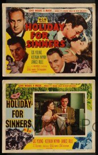 3t123 HOLIDAY FOR SINNERS 8 LCs '52 Gig Young, Keenan Wynn, Janice Rule, love wears a mask!