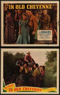 3t139 IN OLD CHEYENNE 8 LCs '41 Roy Rogers in great action scenes, Gabby Hayes, Joan Woodbury