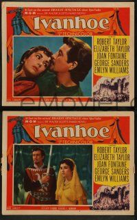3t526 IVANHOE 7 LCs '52 pretty Elizabeth Taylor, Robert Taylor & Joan Fontaine, biggest spectacle!