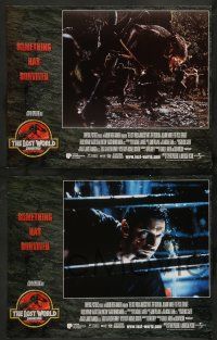 3t169 JURASSIC PARK 2 8 LCs '96 The Lost World, Steven Spielberg, something has survived!
