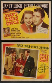 3t170 JUST THIS ONCE 8 LCs '52 Peter Lawford, sexy Janet Leigh, Lewis Stone, Richard Anderson!