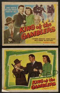 3t171 KING OF THE GAMBLERS 8 LCs '48 Janet Martin, William Wright, cool football TC!