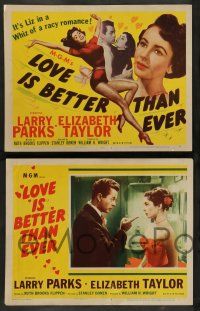 3t212 LOVE IS BETTER THAN EVER 8 LCs '52 Larry Parks & sexy Elizabeth Taylor in a racy romance!