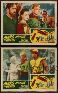 3t615 MARS ATTACKS THE WORLD 5 LCs R50 Buster Crabbe as Flash Gordon, Donald Kerr as Hapgood