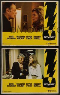 3t707 NETWORK 4 LCs '76 William Holden, Faye Dunaway, Paddy Chayefsky, Sidney Lumet classic!
