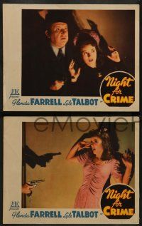 3t709 NIGHT FOR CRIME 4 LCs '43 Glenda Farrell, Lyle Talbot, it's gay and ghoulish!
