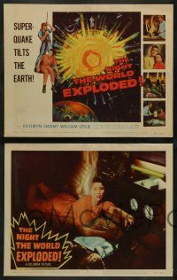 3t298 NIGHT THE WORLD EXPLODED 8 LCs '57 a super-quake tilts the Earth & nature goes mad!
