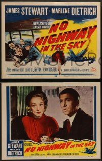 3t302 NO HIGHWAY IN THE SKY 8 LCs '51 James Stewart being restrained, pretty Glynis Johns!