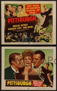 3t727 PITTSBURGH 4 LCs R53 John Wayne, Marlene Dietrich, Randolph Scott, big, brawny, bold!