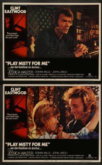 3t536 PLAY MISTY FOR ME 7 LCs '71 classic Clint Eastwood, Jessica Walter, an invitation to terror!
