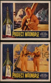 3t621 PROJECT MOONBASE 5 LCs '53 Robert Heinlein, great sci-fi images of astronauts in space!
