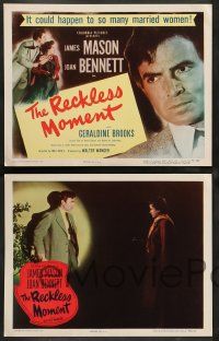 3t337 RECKLESS MOMENT 8 LCs '49 James Mason, Joan Bennett, directed by Max Ophuls!