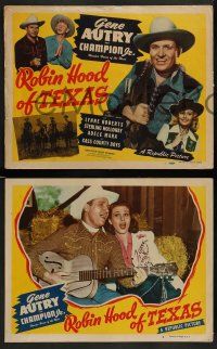 3t342 ROBIN HOOD OF TEXAS 8 LCs '47 Gene Autry, Wonder Horse Champion Jr., Lynne Roberts!