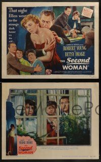 3t359 SECOND WOMAN 8 LCs '50 Robert Young & pretty Betsy Drake, film noir, Ellen!