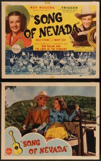 3t384 SONG OF NEVADA 8 LCs '44 Roy Rogers fighting bad guys & with pretty Dale Evans!