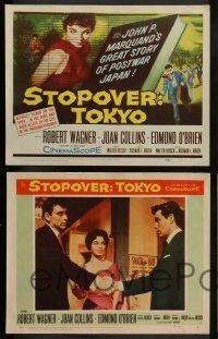 3t393 STOPOVER TOKYO 8 LCs '57 images of sexy young Joan Collins, Robert Wagner, Edmond O'Brien!