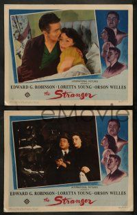 3t848 STRANGER 3 LCs '46 Orson Welles, Edward G. Robinson & Loretta Young!