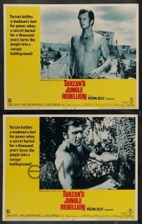 3t420 TARZAN'S JUNGLE REBELLION 8 LCs '70 Ron Ely in loincloth battles a madman's lust for power!