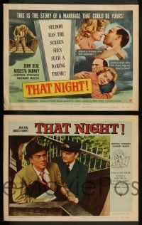 3t425 THAT NIGHT 8 LCs '57 husband John Beal and wife Augusta Dabney have sex troubles!