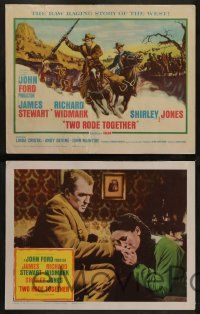 3t463 TWO RODE TOGETHER 8 LCs '61 James Stewart & Richard Widmark, directed by John Ford!