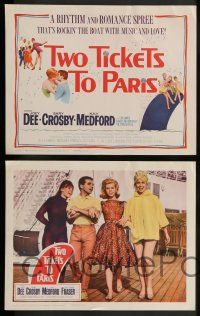 3t464 TWO TICKETS TO PARIS 8 LCs '62 Joey Dee, Gary Crosby, Kay Medford in France!
