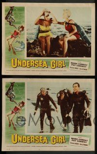3t467 UNDERSEA GIRL 8 LCs '57 Mara Corday, Conway, great images of scuba divers, border art!